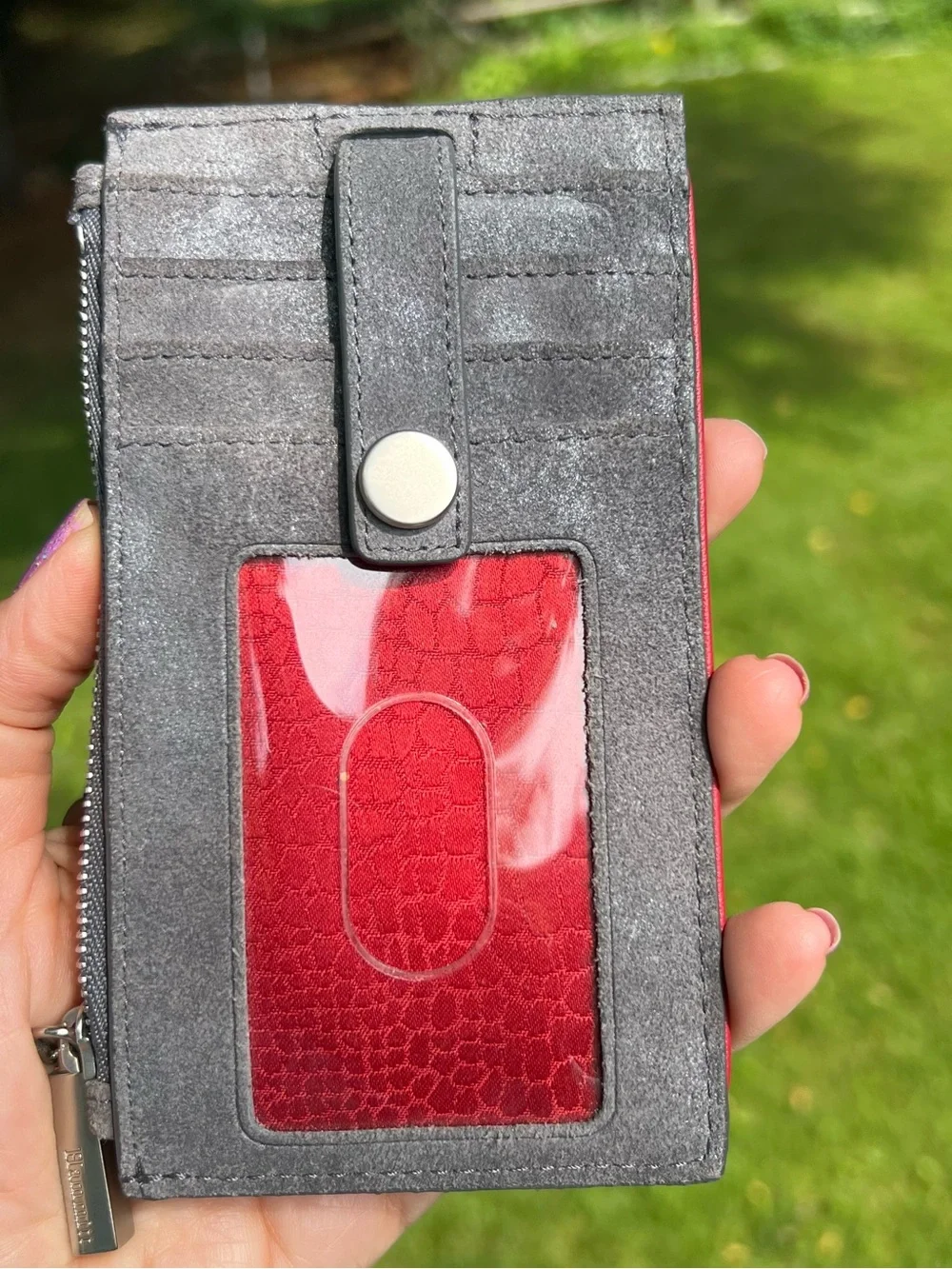 Hammitt 210 West Gray Suede Card Wallet